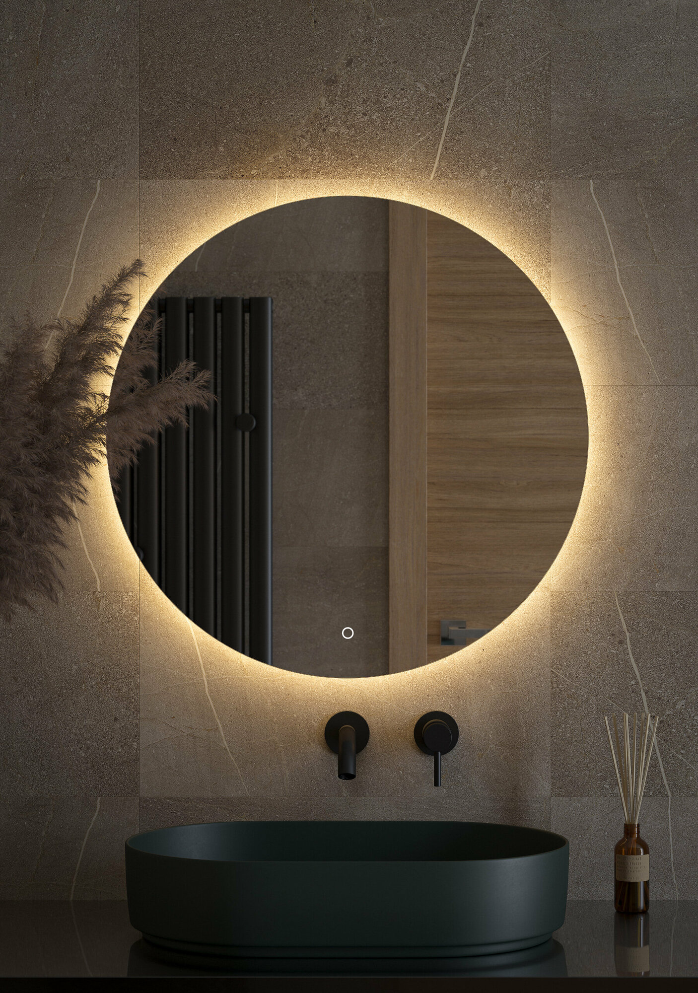 Зеркало Defesto Opti 70 с LED-подсветкой, сенсорный выключатель - фото №2