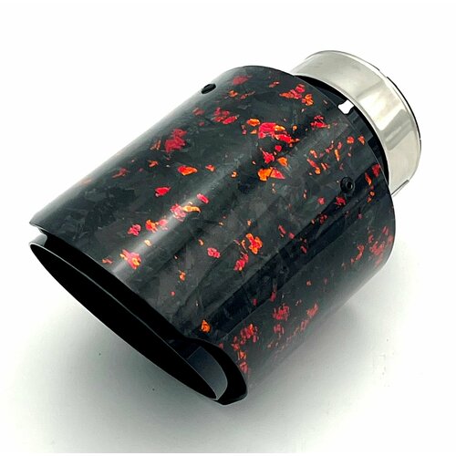 Насадка глушителя красная карбон 63-101