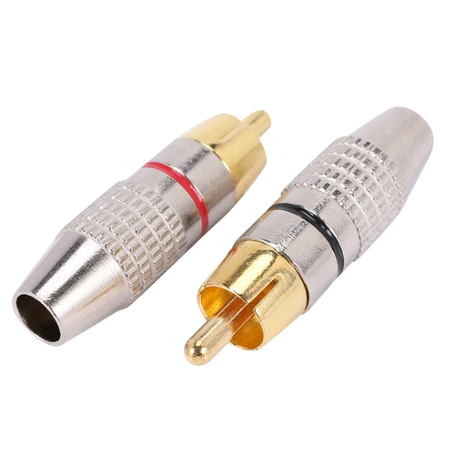 Адаптер GSMIN AX-12 RCA (M) - Lotus (F) комплект 2шт. (Серебристый) переходник угловой адаптер gsmin rt 66 rca m rca f красный