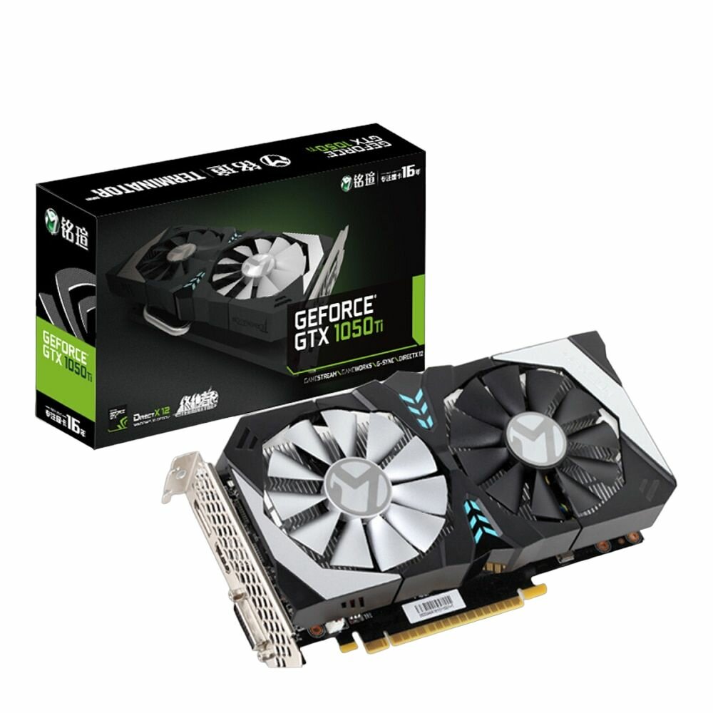 Видеокарта MAXSUN GeForce GTX1050Ti Terminator 4Gb GDDR5, 128bit, DVI/HDMI/DP, 2xFan, RTL