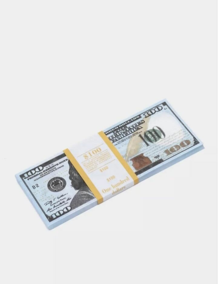 Пачка сувенирных денег / билет банка приколов / игрушечные, ненастоящие, фальшивые, фейковые, деньги с приколом, 100 долларов