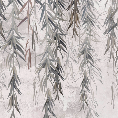 Изображение товара Самоклеящаяся антивандальная пленка для декора мебели и кухонных фартуков. "Ветви на сером фоне". 60х155 см.
