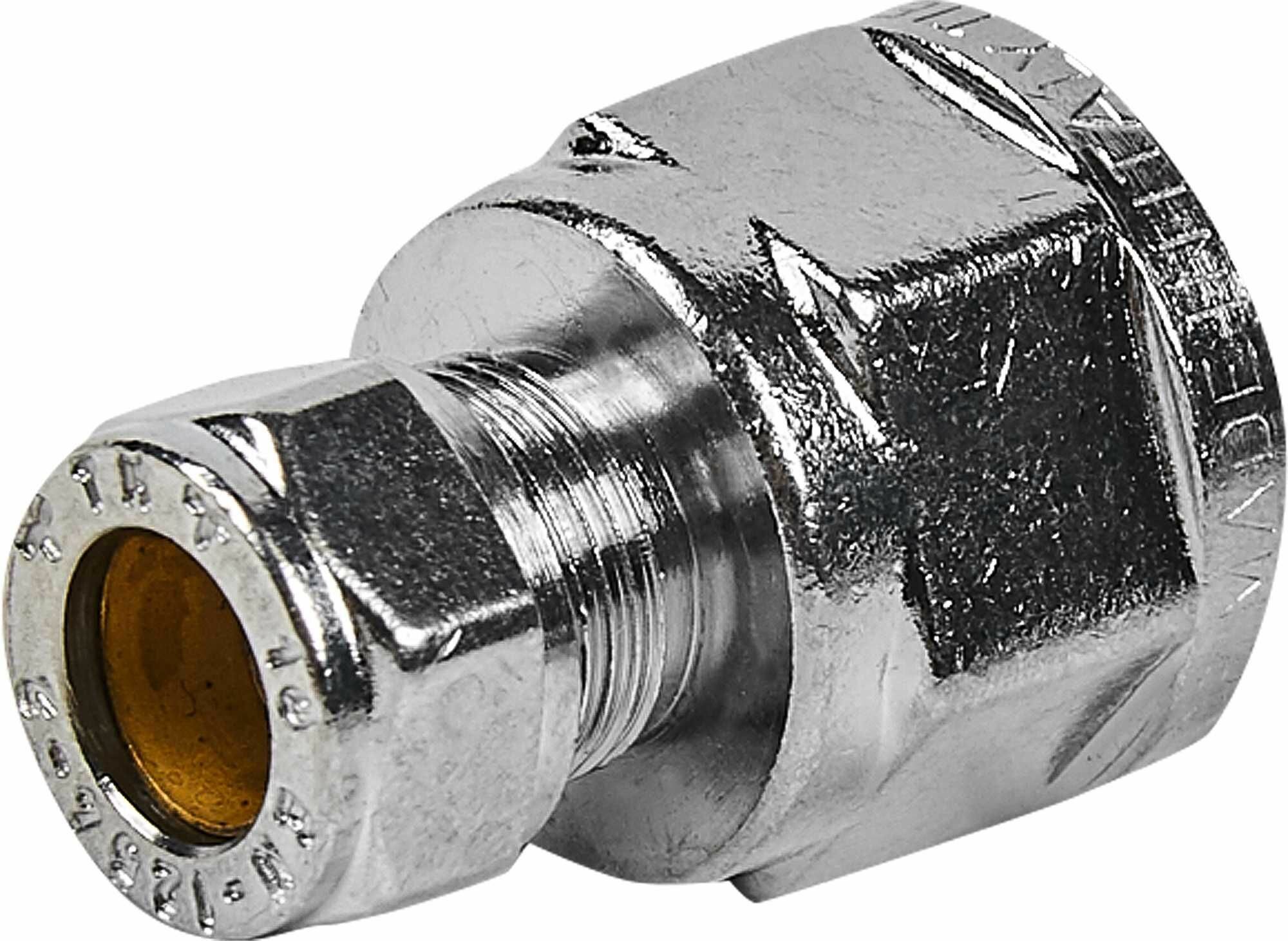 Муфта обжимная внутренняя резьба 1/2"х10 мм хром 1130005 Tiemme - фото №1