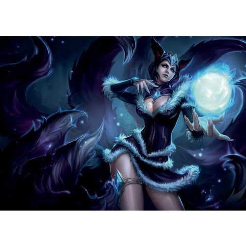 Плакат League Legends. Лига Легенд, Дух Ночи Ари на баннере, 8459см. А1