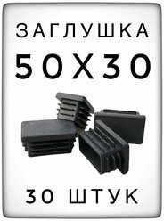 Заглушка 50х30 (30 штук) пластиковая для металлической профильной трубы.