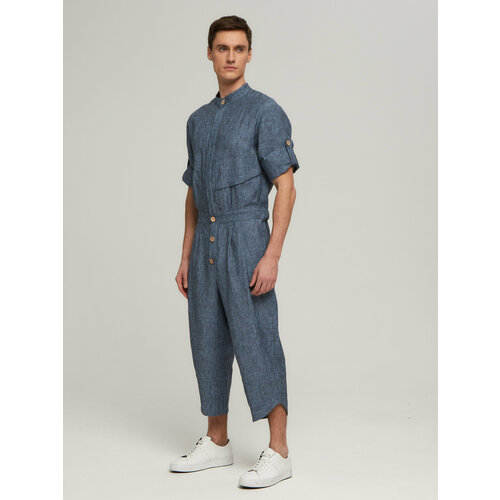 фото Комбинезон andllyou летний стиль, размер 44, синий