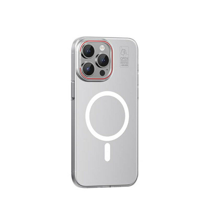 Чехол для iPhone 15 Pro 6.1" c MagSafe, Recci Ultra Magnetic с Подставкой у камеры, Белый матовый — фото 1