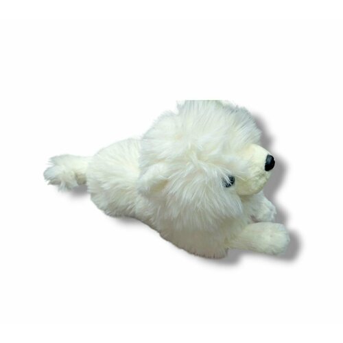Мягкая игрушка Собака лежачая белая пушистая 50 см мягкая игрушка собака подушка 30см белая лежачая собака спящая собака с длинными ресничками
