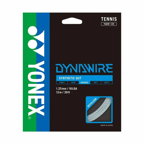 фото Струна для тенниса yonex 12m dynawire, white/silver, 1.25
