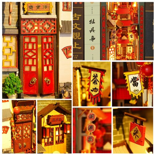 Румбокс Know Me Китайский переулок, с подсветкой, конструктор вставка для книг - KMSL-01