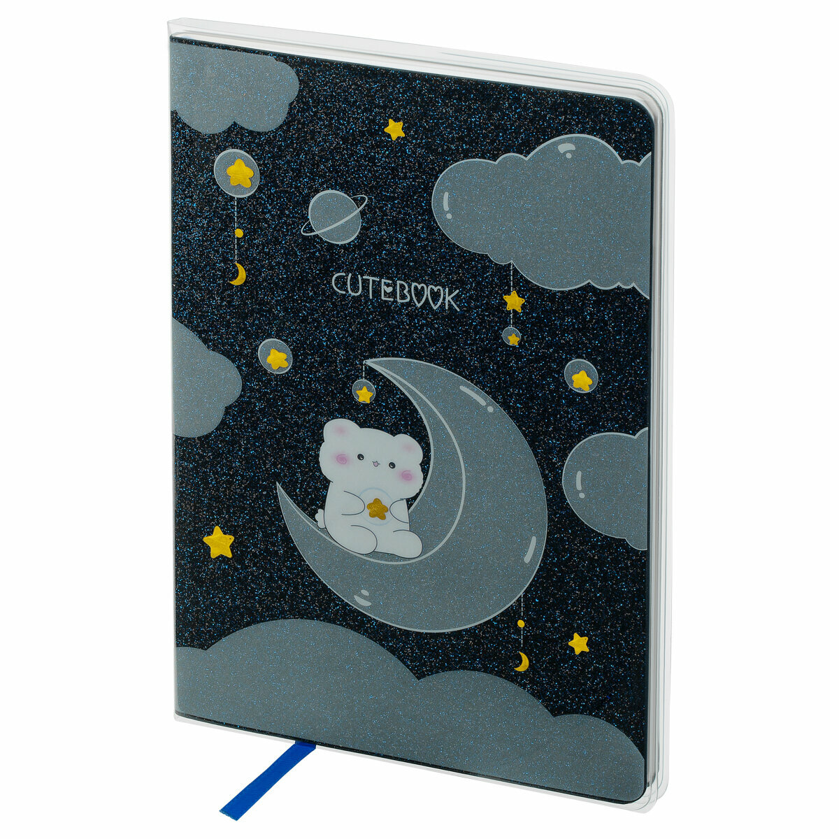 Записная книжка в линейку, ЛАЙТ, кожзам, MESHU "Cutestar" А5 80 л, съемная пластиковая обложка с диз - фото №2