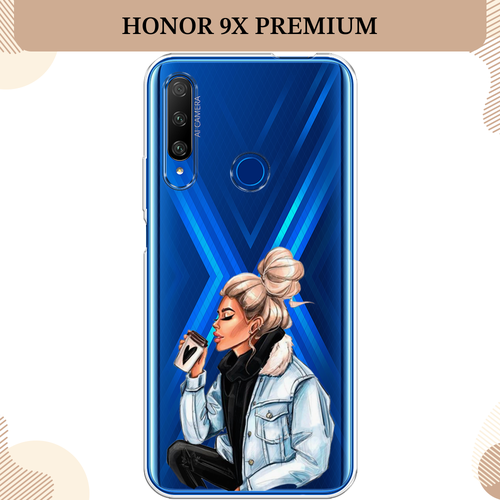 Силиконовый чехол Cute girl на Honor 9X Premium / Хонор 9X Премиум, прозрачный силиконовый чехол на honor 9x premium хонор 9x премиум cute girl collage прозрачный