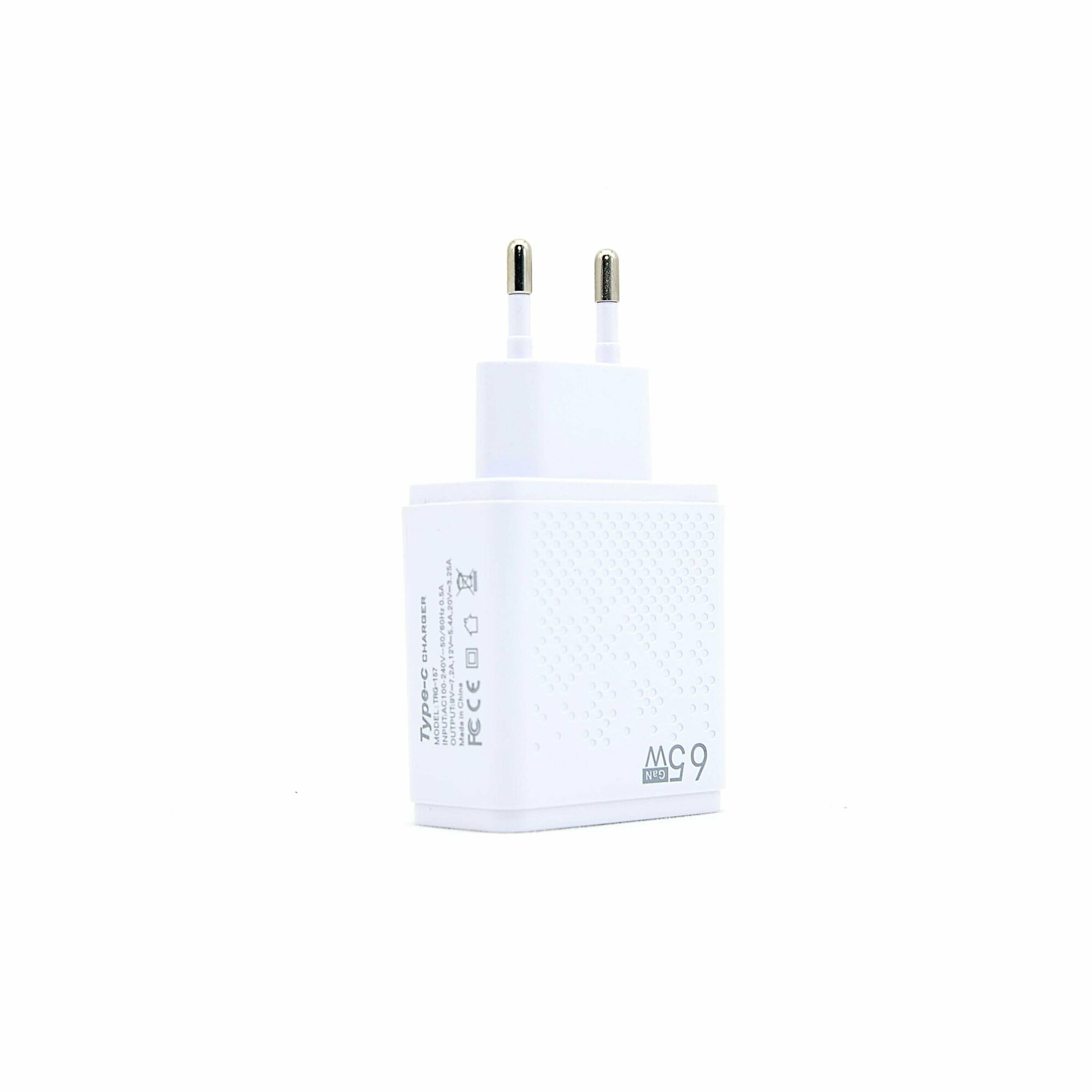 Зарядное устройство (адаптер) для телефона, планшета. 1 USB порт и 1 Type-C разъем 65W 5V — фото 1