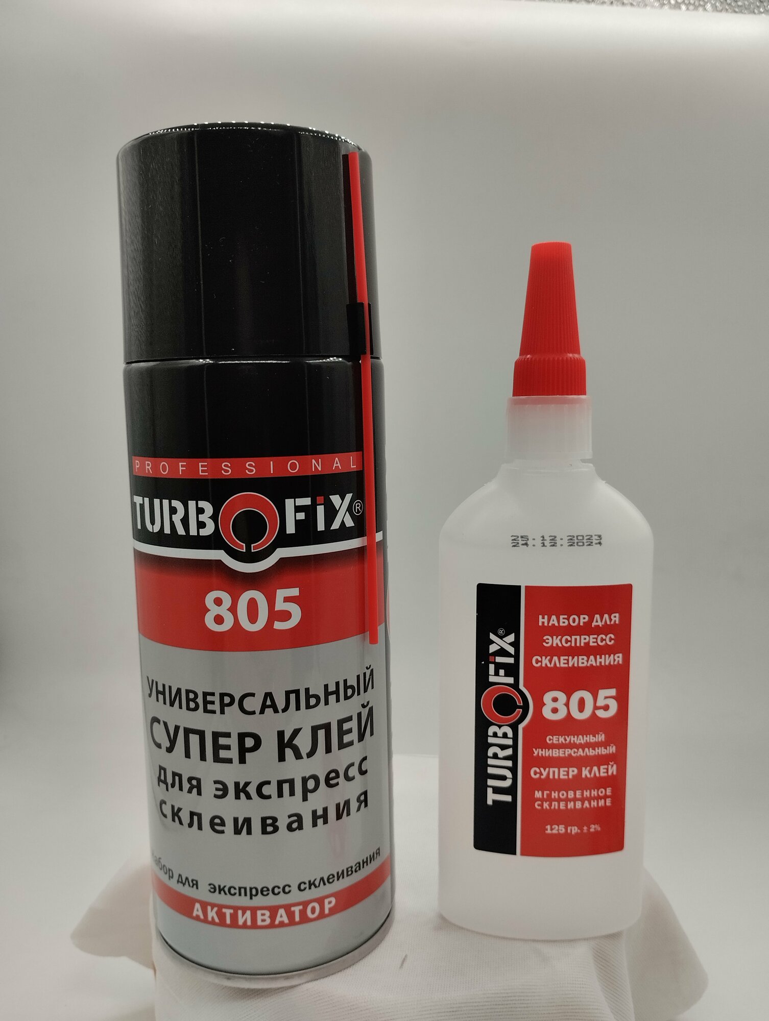 Двухкомпонентный цианакрилатный секундный супер клей с активатором Turbofix 805 125 гр. + 400 мл.