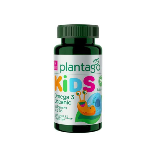 Plantago Omega 3 Oceanic KIDS, Детская Омега 3 жевательные капсулы» со вкусом тутти-фрутти 100 табл.