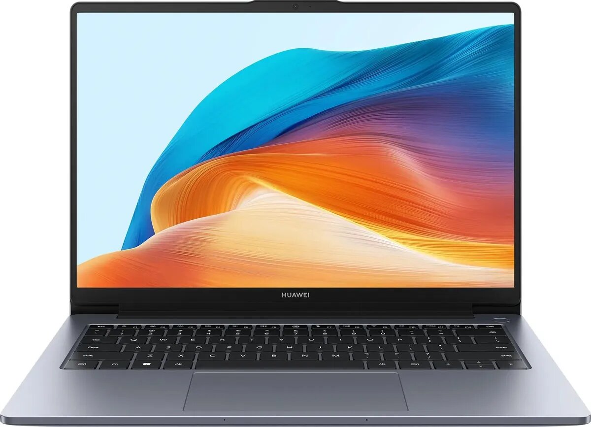 Ноутбук Huawei MateBook D 14 14", 2024, IPS, Intel Core i5 12450H 2ГГц, 8-ядерный, 16ГБ LPDDR4x, 512ГБ SSD, Intel UHD Graphics, Windows 11 Home, серый космос [53013xfp]