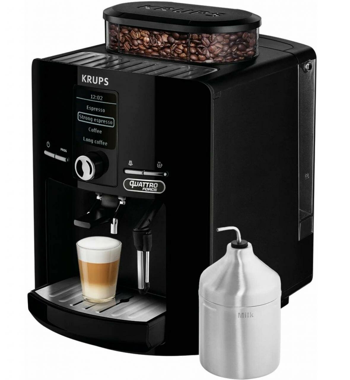 Автоматическая кофемашина Krups ESPRESSERIA EA82F010, 1450 Вт, 15 Бар, 3 степени помола