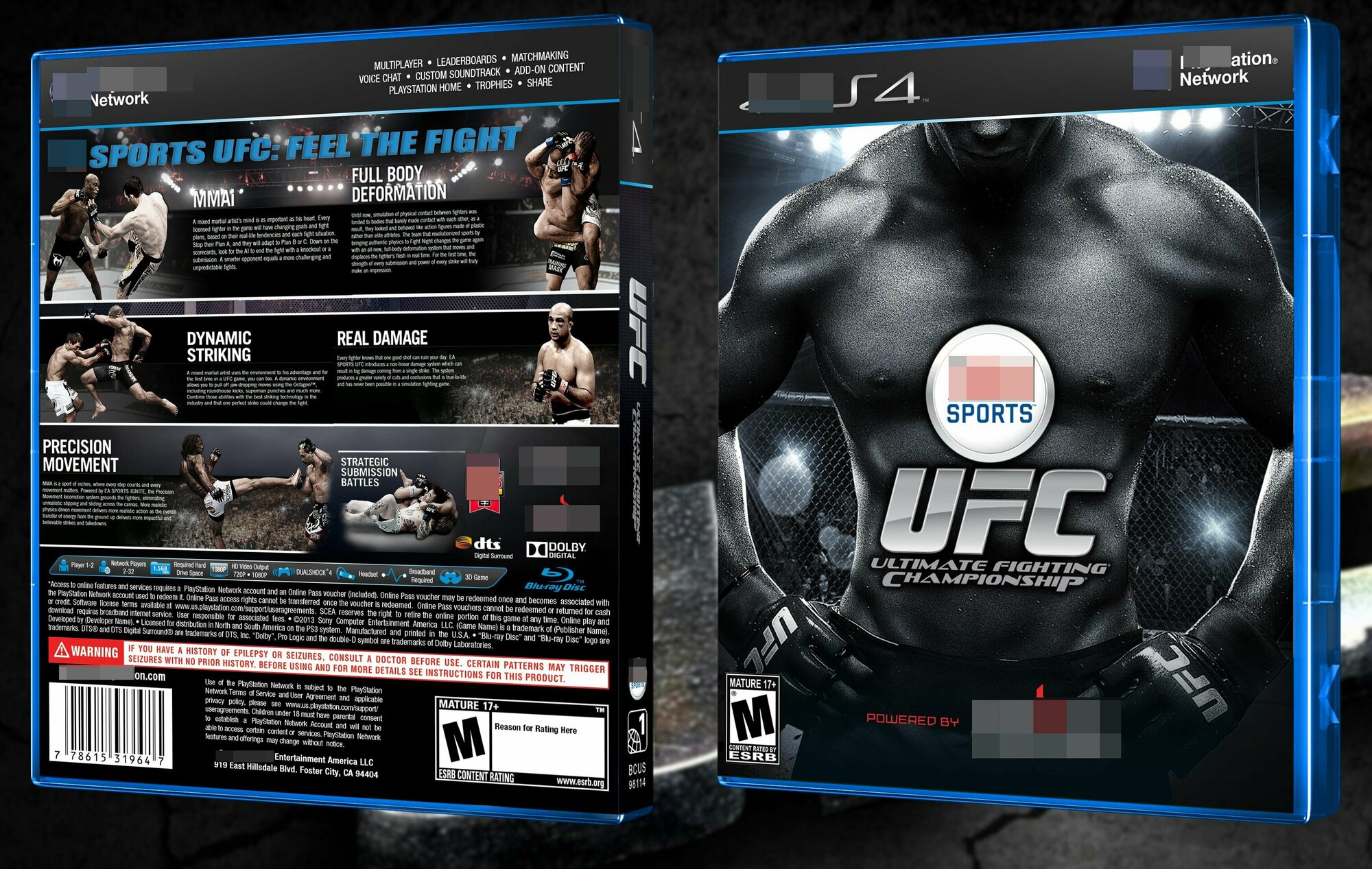 Эксклюзивная Обложка для Кейса / Бокса PS 4 UFC