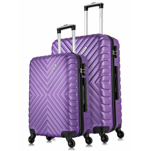 фото Комплект чемоданов l'case new delhi, 2 шт., 93 л, размер m/l, фиолетовый