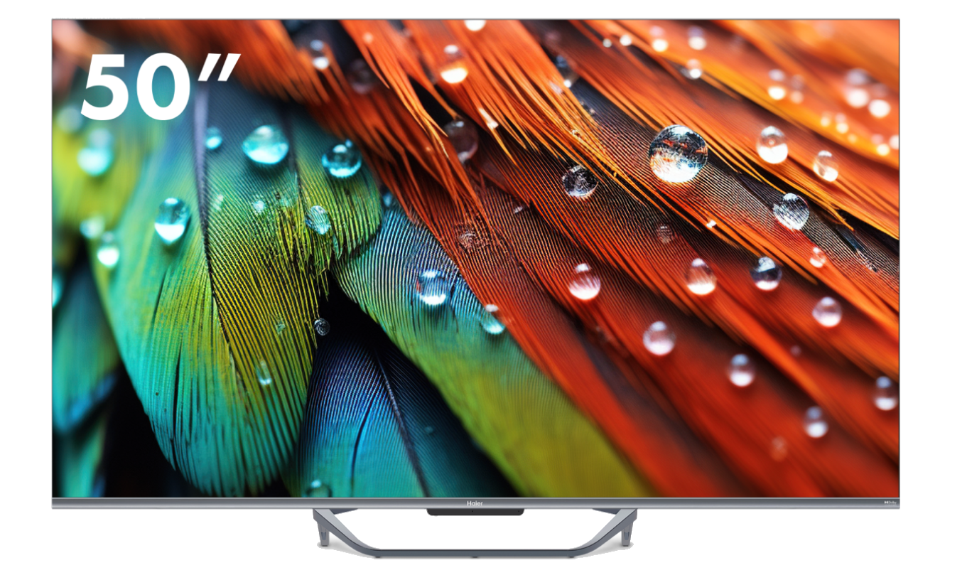 Телевизор Haier 50S4 Smart TV, 4K, Android 11, HDR, 30Вт, 50", серебристый