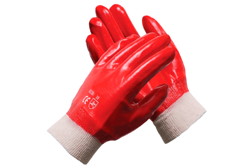 Перчатки гранат с нитриловым покрытием кислотостойкие красные размер XL
