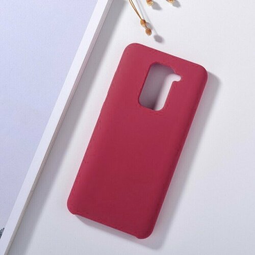 Силиконовая накладка без логотипа Silky soft-touch для Xiaomi Redmi Note 9 бордовый konsmart luxury case redmi note 9 imd love glitter silicone soft back cover for xiaomi redmi note 9 phone case with finger ring