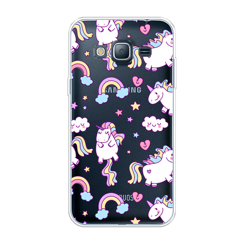 Силиконовый чехол на Samsung Galaxy J3 2016 / Самсунг Галакси J3 2016 Sweet unicorns dreams, прозрачный силиконовый чехол на samsung galaxy j3 2016 самсунг галакси j3 2016 расплывчатые смайлики розовые