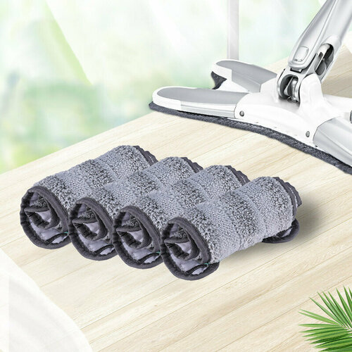 Насадки для швабры с отжимом тряпка сменная из микрофибры 37х15 Сменная насадка для швабры Впитывающая тряпка 4шт Trade-Goods .