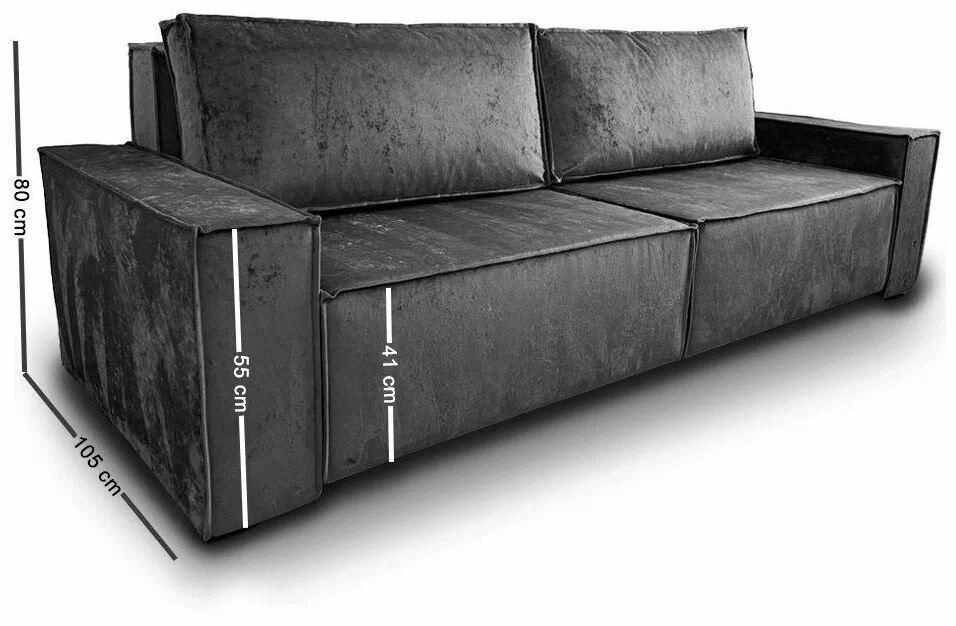 Диван MF-SOFA, Лофт, раскладной, антивандальный велюр, ящик для белья, еврокнижка — фото 1