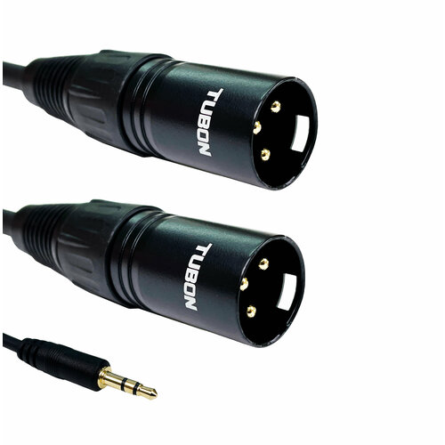 Кабель TUBON Аудио 2 x XLR (M) Male - 3.5 мм mini jack (M) Стерео 2XMMJ 1.5м разъем на кабель mini xlr 3 pin m male tubon 5шт