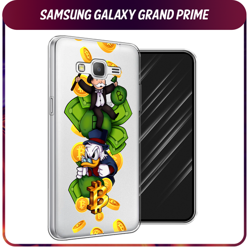 Силиконовый чехол на Samsung Galaxy Grand Prime/J2 Prime / Самсунг Галакси Grand Prime/J2 Prime Scrooge McDuck and Monopoly, прозрачный чехол накладка vixion силиконовый для samsung galaxy j2 prime grand prime самсунг галакси j2 прайм прозрачный