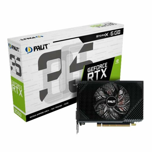Видеокарта Palit RTX3050 STORMX 6GB GDDR6 96bit DVI HDMI DP 1FAN RTL 23881₽