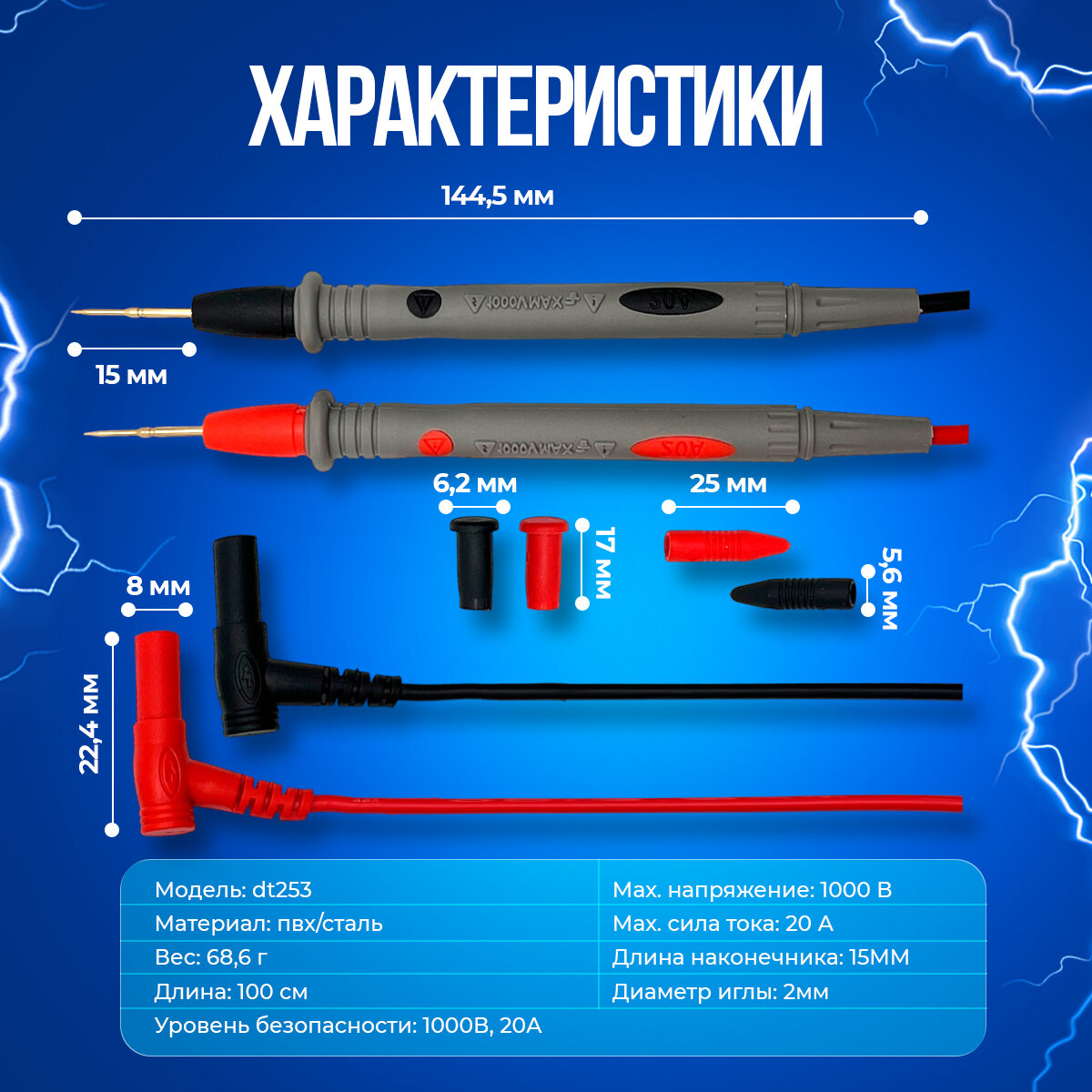 Щупы токоизмерительные для мультиметра