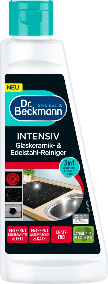 Beckmann Средство для чистки стеклокерамики и нержавеющей стали Интенсив 3 в 1, 250 мл