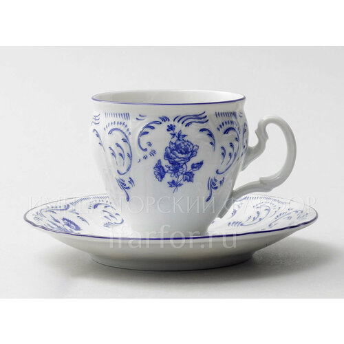 Чашка с блюдцем кофейная Бернадотт Синие розы Бернадотт