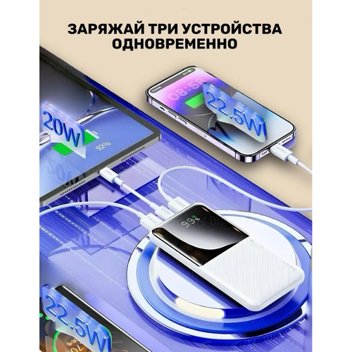 Портативный внешний аккумулятор, Power Bank Remax RPP-622 10000 mah (Белый)