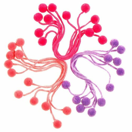 Декоративный элемент на верeвочке Настроение 2 шарика, d- 1,5 см, набор 18 шт, цвет микс