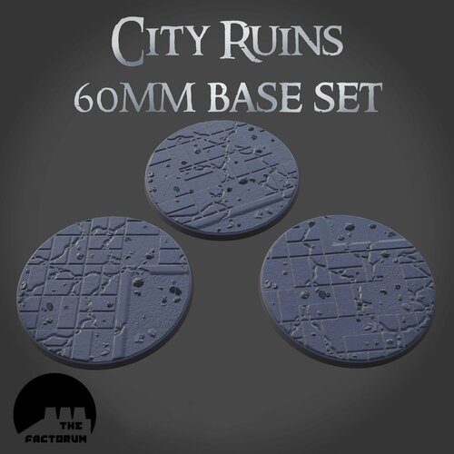 Подставка для миниатюр D&D Городские руины 60 мм 3 шт. 32 мм (DnD, Dungeons & Dragons, ДнД, Подземелья и Драконы, Pathfinder)