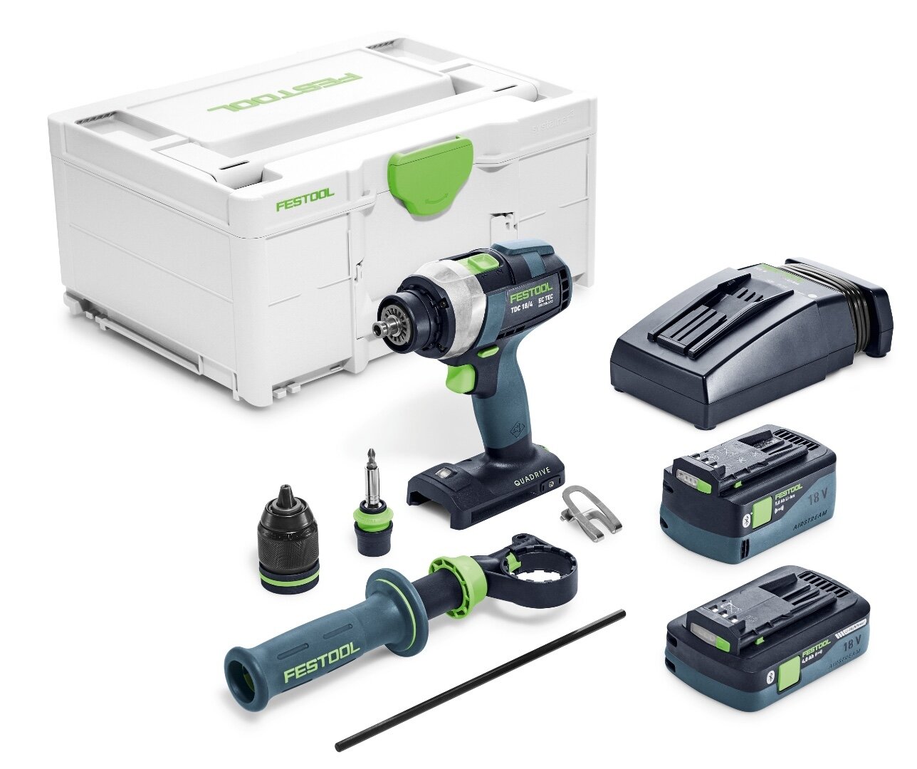 Аккумуляторная дрель-шуруповёрт Festool QUADRIVE TDC 18/4 5,0/4,0 I-Plus