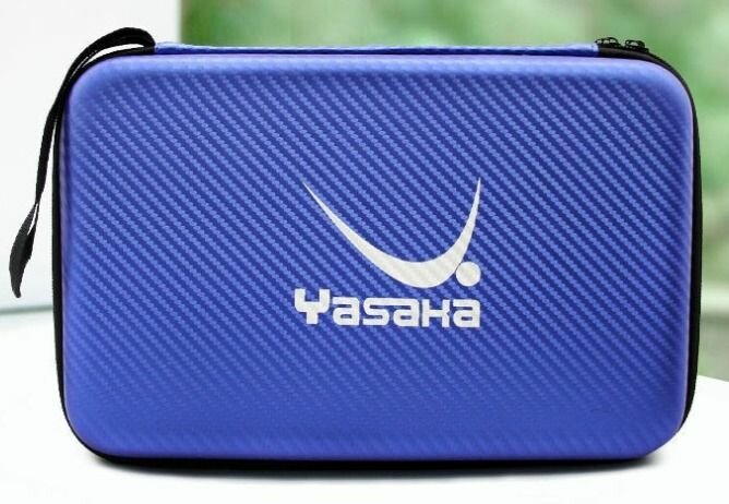 Чехол "Yasaka" COFR carbon синий (case) с принтом, на ракетку для настольного тенниса
