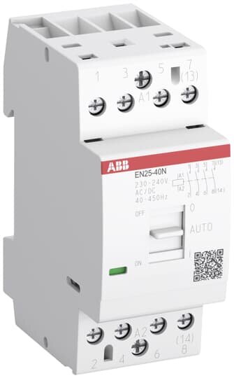 Контактор модульный ABB EN25-40N-06 с ручным управ. (25А АС-1, 4НО) 230В AC/DC 1SAE232111R0640