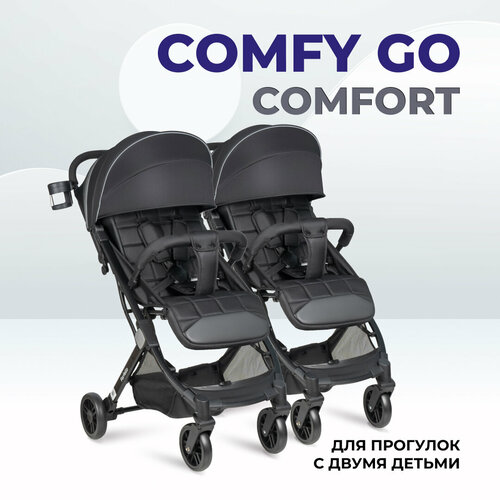 фото Коляска прогулочная для двойни farfello comfy go comfort, черный