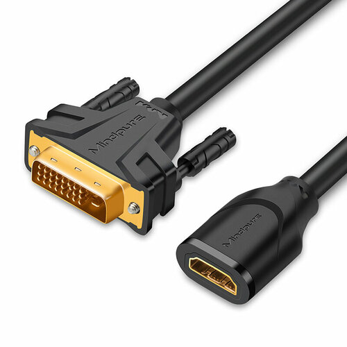 Кабель Mindpure Адаптер переходник HDMI (F) Female - DVI-D (M) Male 1080P AD028 0.18м кабель переходник hdmi male to dvi d male 0 5 метра ehdv05 espada