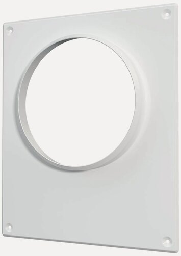 Изображение товара Фланец ERA PRO, 130мм, нержавеющая сталь, покрытие полимерной эмалью, белый