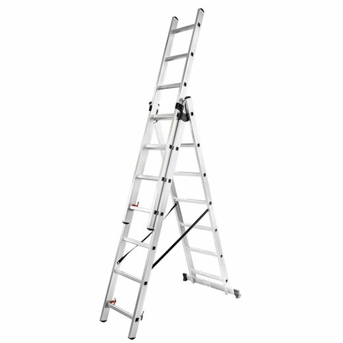 Лестница комбинированная трехсекционная 3х7ступенек max нагрузка 150кг вес 96кг FORCEKRAFT FK-BL-E307 15275₽