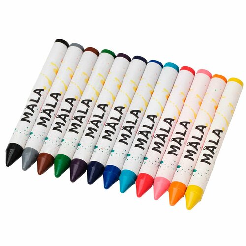 Восковой карандаш IKEA MALA мола разные цвета 12шт икеа мола восковые карандаши 12 шт разноцветный