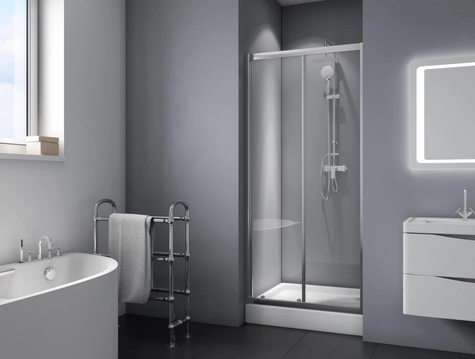 фото Душевая дверь 120 см BelBagno DUE-BF-1-120-C-Cr прозрачное