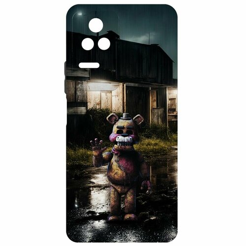 Чехол-накладка Krutoff Soft Case фнаф (FNAF) - Фредди под дождем для Xiaomi Poco F4 черный чехол накладка krutoff soft case фнаф fnaf фредди под дождем для xiaomi redmi 10a черный