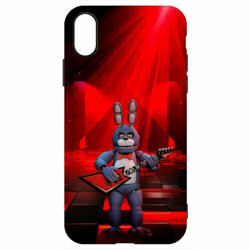 Чехол-накладка Krutoff Soft Case фнаф (FNAF) - Бонни с гитарой для iPhone XS черный чехол накладка krutoff soft case фнаф fnaf фокси для iphone 15 черный