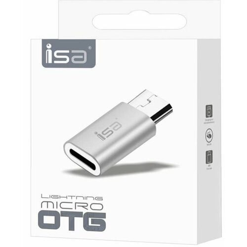 Переходник ISA Lightning - Micro USB Серебристый isa p 05 переходник micro usb to lightning